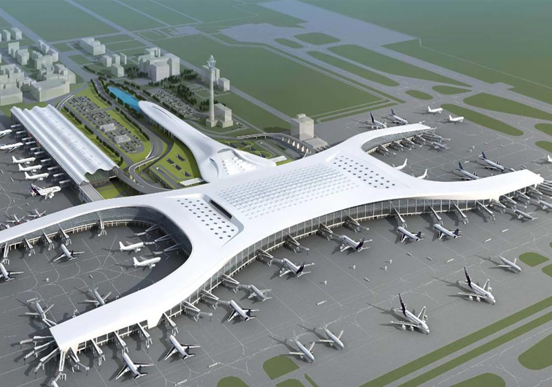  新鄭國際機場-三角型（下開式）＋固定采光罩組合式通風采光消防排煙天窗